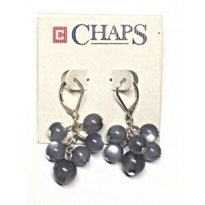 Vintage Chaps Earrings cluster gray silver Dangle Drop 1.75" long very pretty